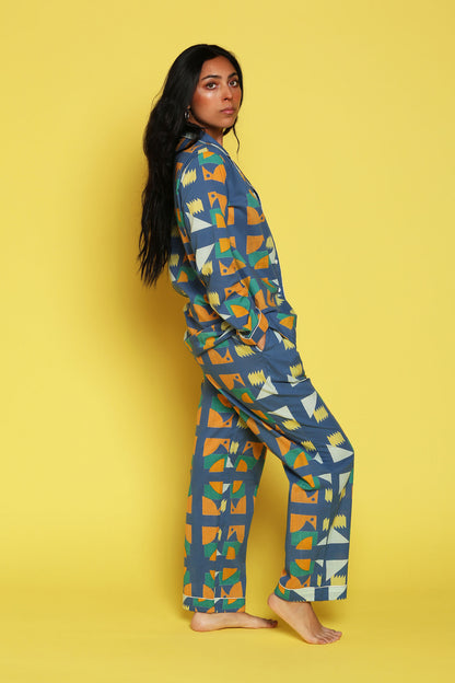 Mint Long  Pajama's Blue