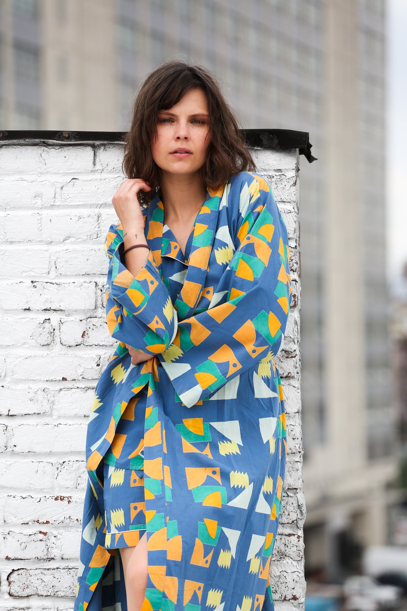 Mint Kimono Robe - Blue