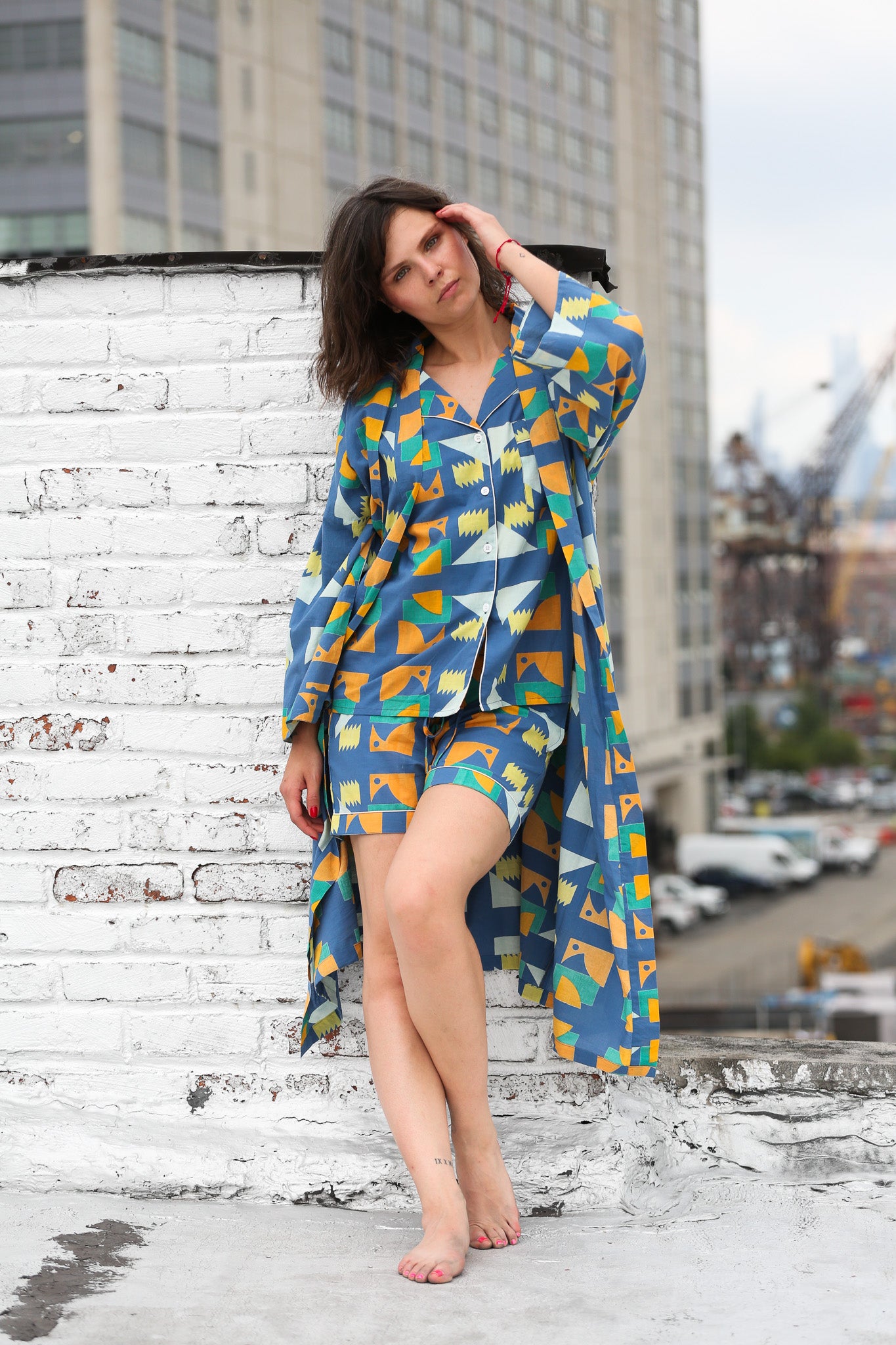 Mint Kimono Robe - Blue